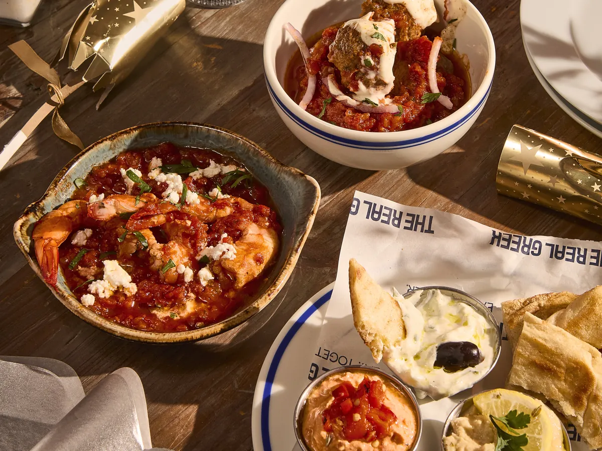 Greek dishes and dips at The Real Greek